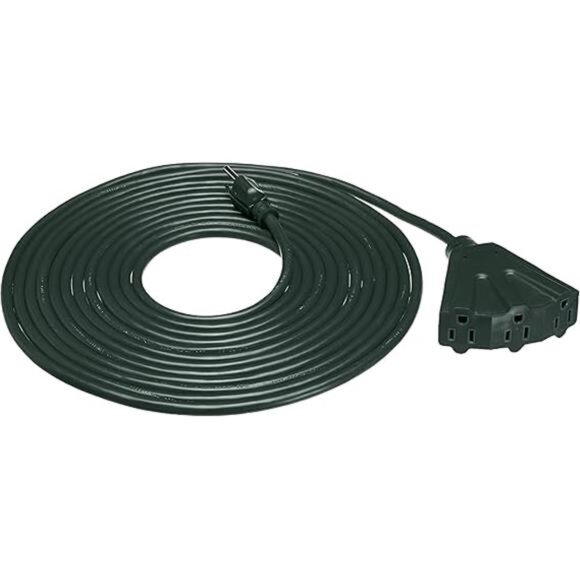 25-Foot 3-Prong Vinyl Indoor/Outdoor Extension Cord with 3 Outlets - Picture 7 of 7
